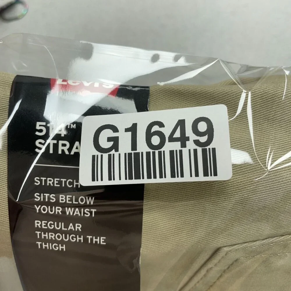 NEW Levis 514 Men's W30 L29 Straight Stretch Khaki Pants Regular Fit G1649